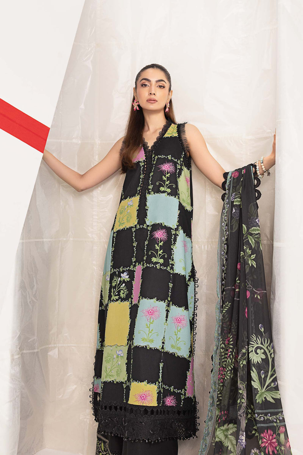 Maria B M.Basics Unstitched Lawn 3PC Suit – Summer Collection