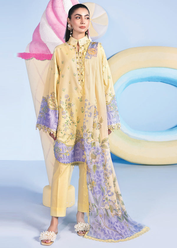 Maria B M.Basics Unstitched Lawn 3PC Suit – Summer Collection