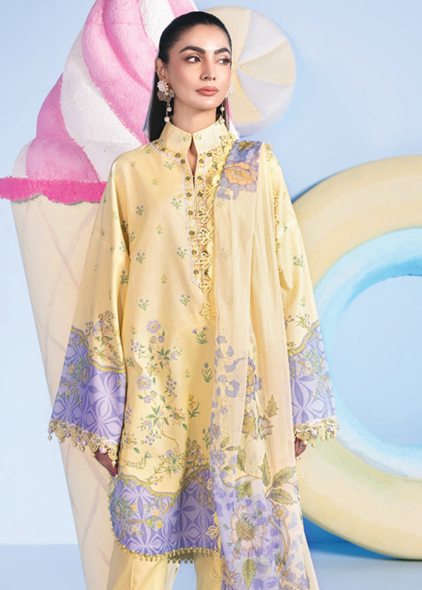 Maria B M.Basics Unstitched Lawn 3PC Suit – Summer Collection