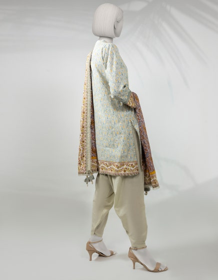 J. Unstitched Printed Lawn 3PC Suit