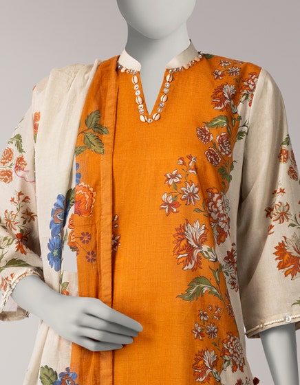 J. Unstitched Printed Lawn 3PC Suit