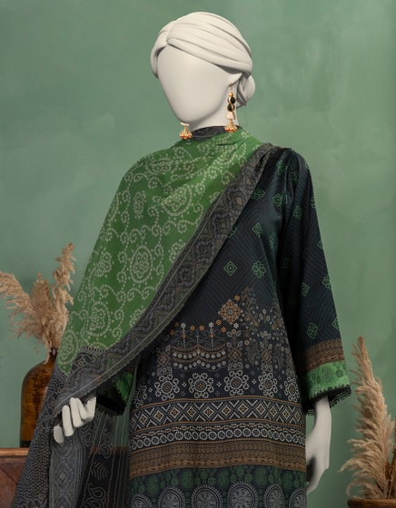 J. Unstitched Printed Lawn 3PC Suit