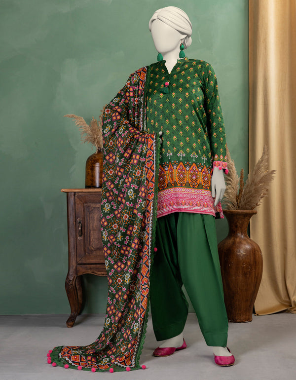 J. Unstitched Printed Lawn 3PC Suit