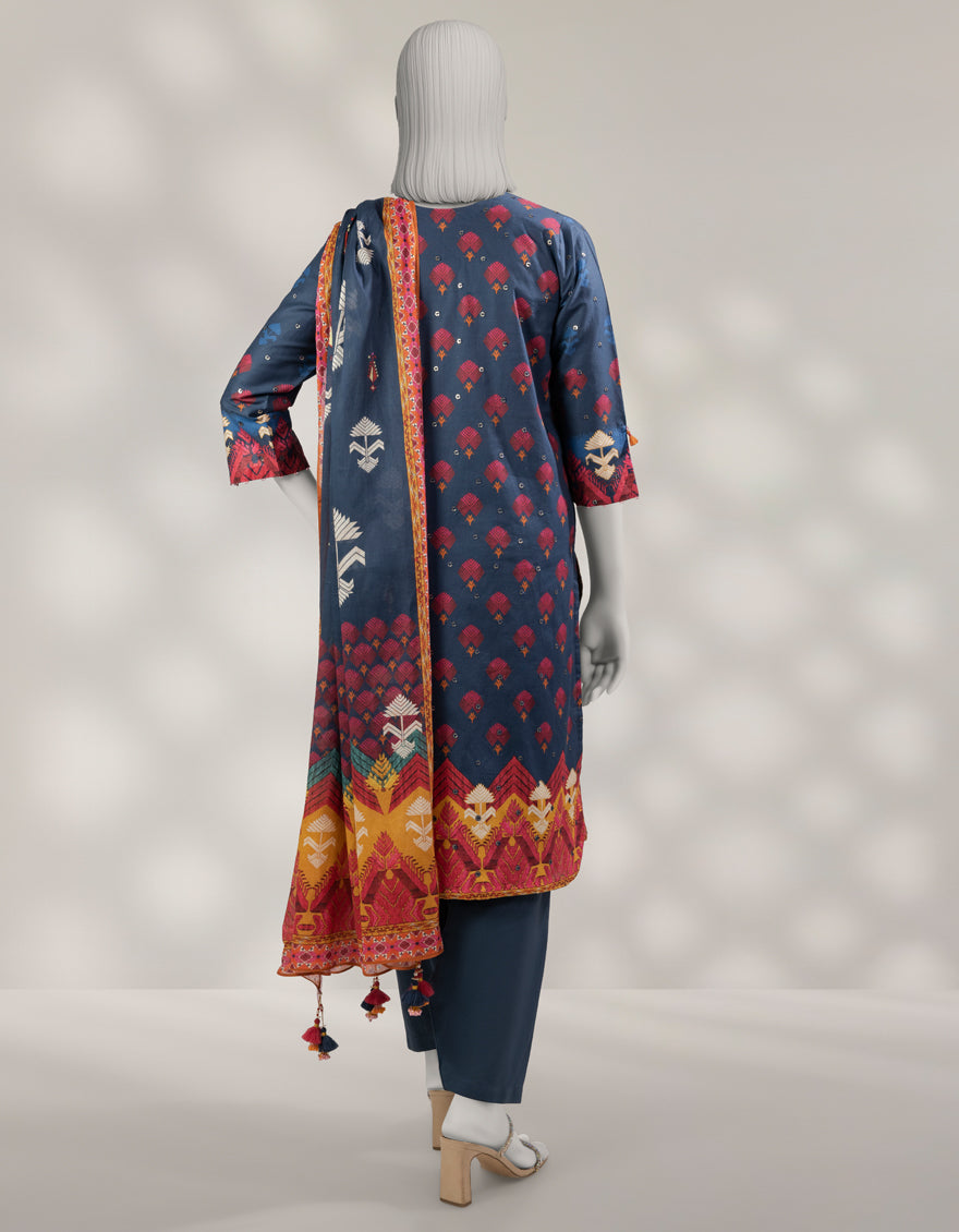 J. Unstitched Printed Lawn 3PC Suit