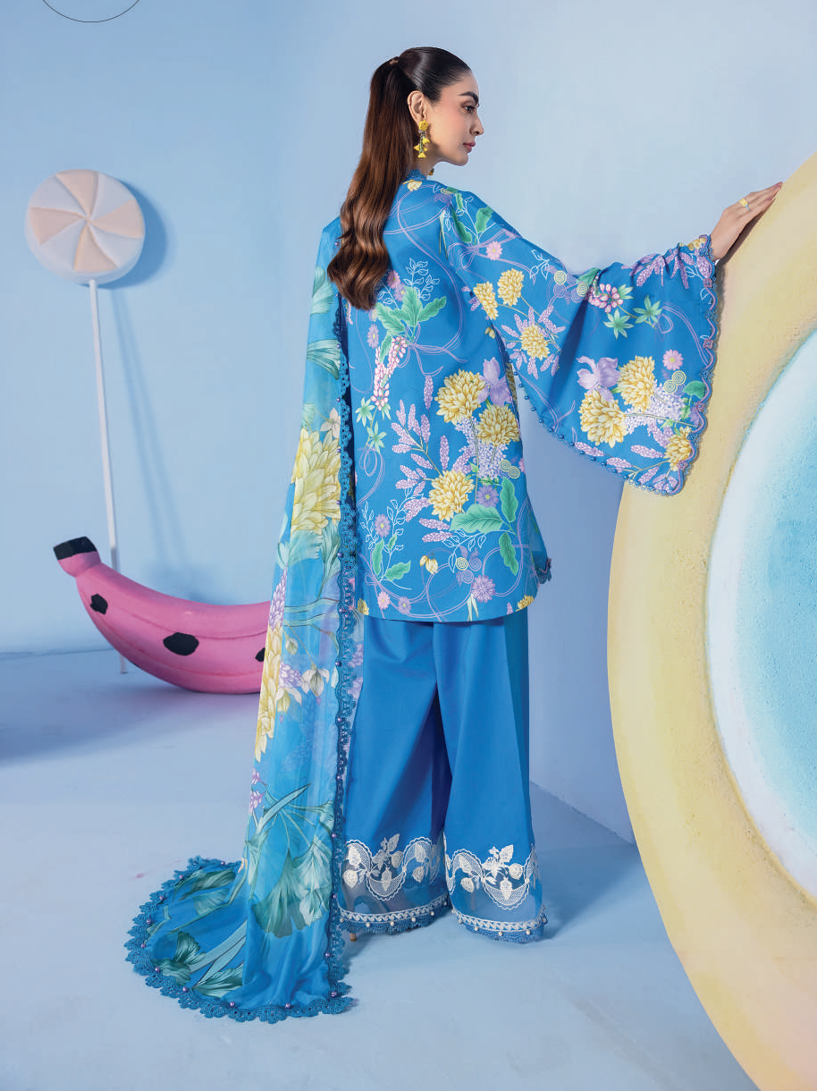 Maria B M.Basics Unstitched Lawn 3PC Suit – Summer Collection