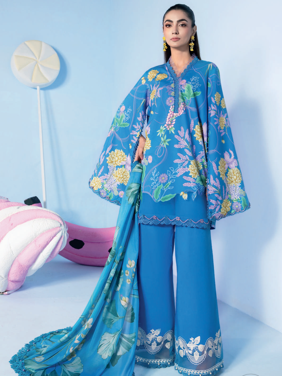 Maria B M.Basics Unstitched Lawn 3PC Suit – Summer Collection