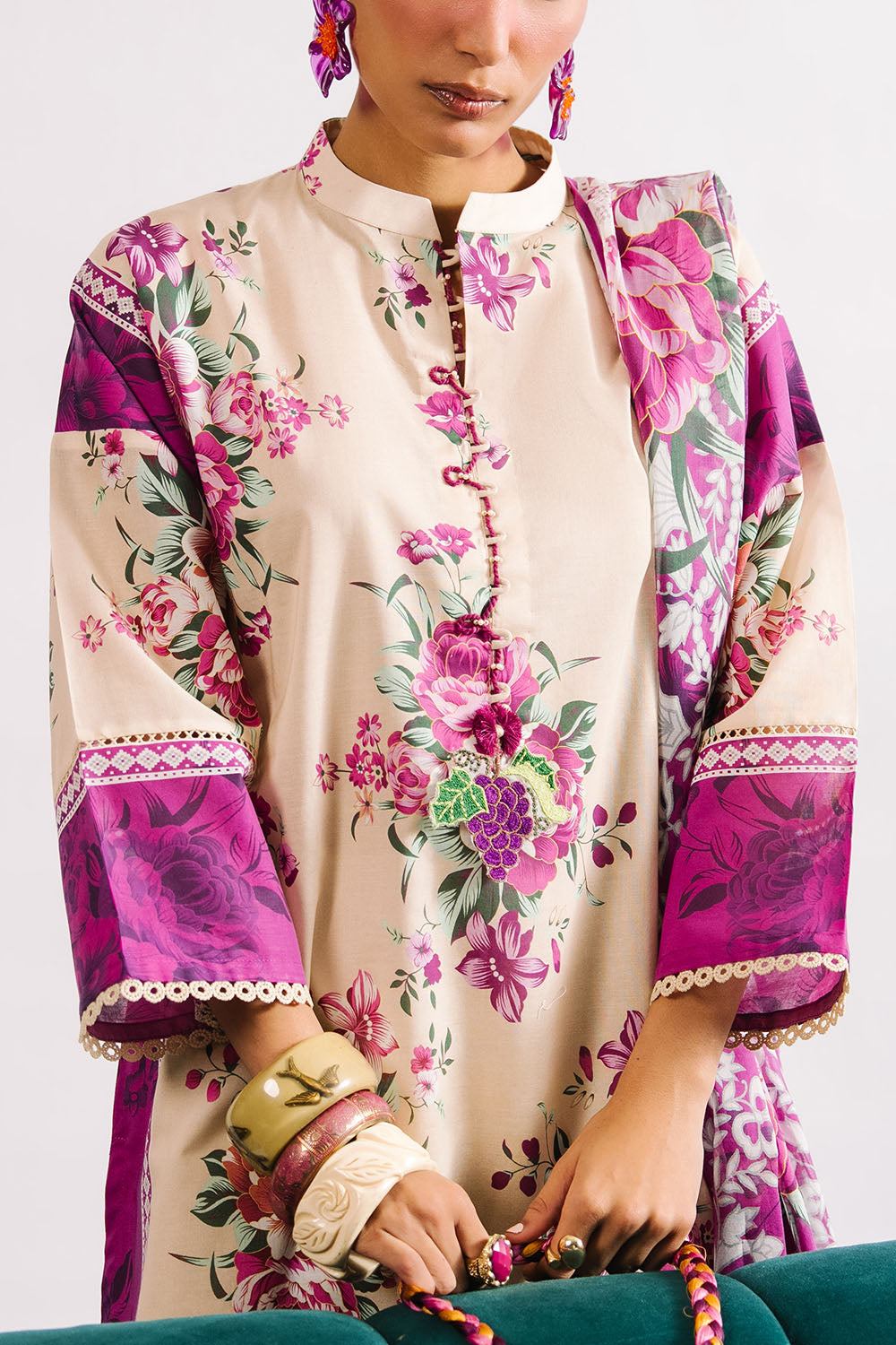 Agha Noor 3PC Printed Lawn Suit with Dupatta