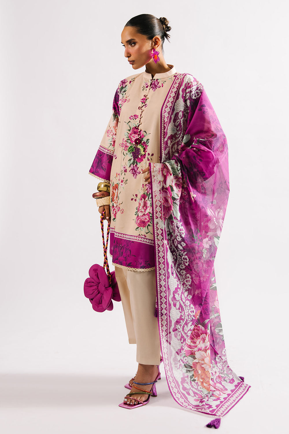 Agha Noor 3PC Printed Lawn Suit with Dupatta