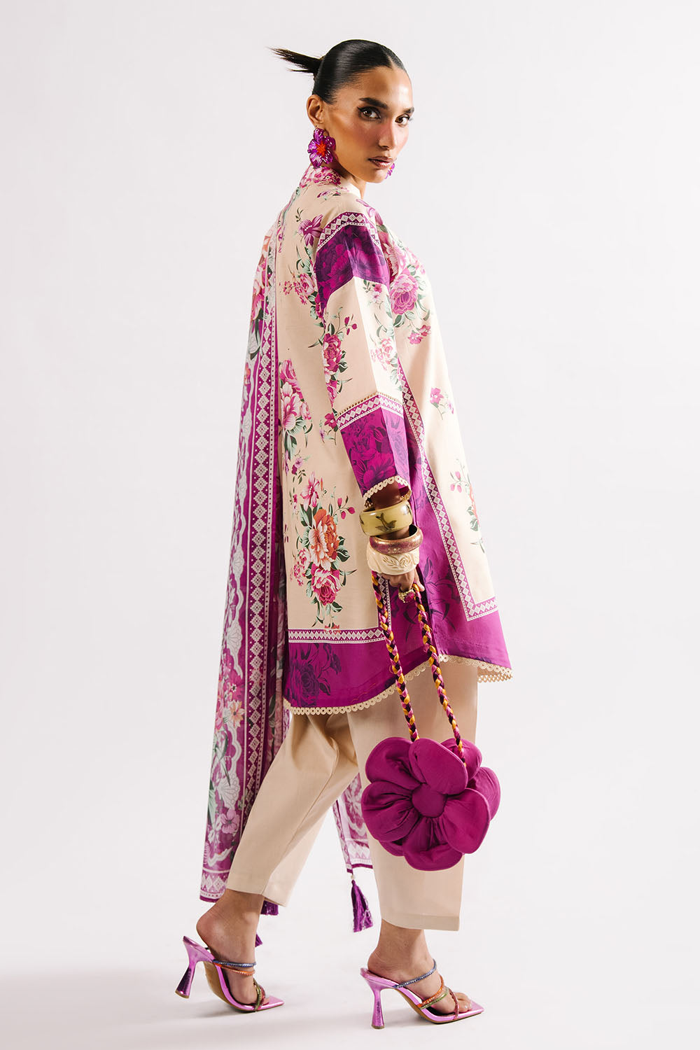 Agha Noor 3PC Printed Lawn Suit with Dupatta