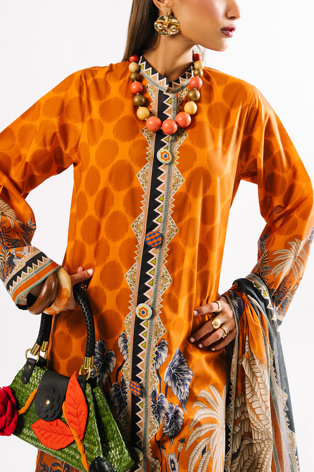 Agha Noor 3PC Printed Lawn Suit with Dupatta