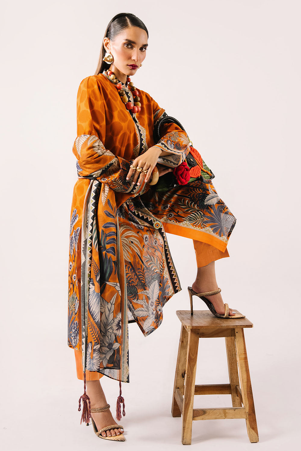 Agha Noor 3PC Printed Lawn Suit with Dupatta