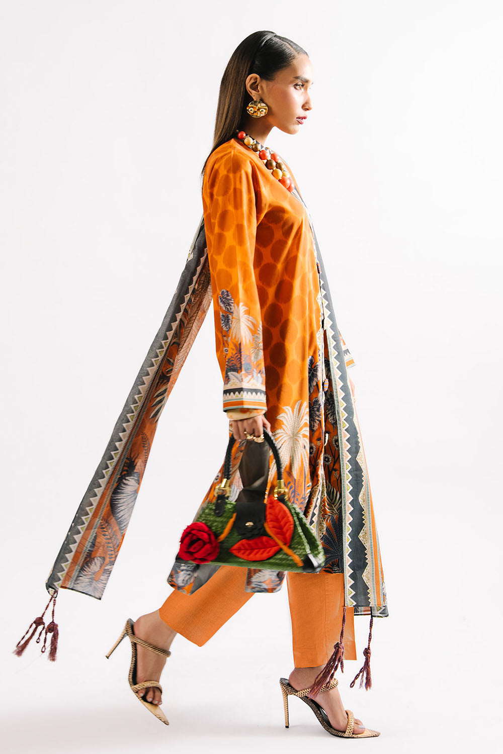 Agha Noor 3PC Printed Lawn Suit with Dupatta