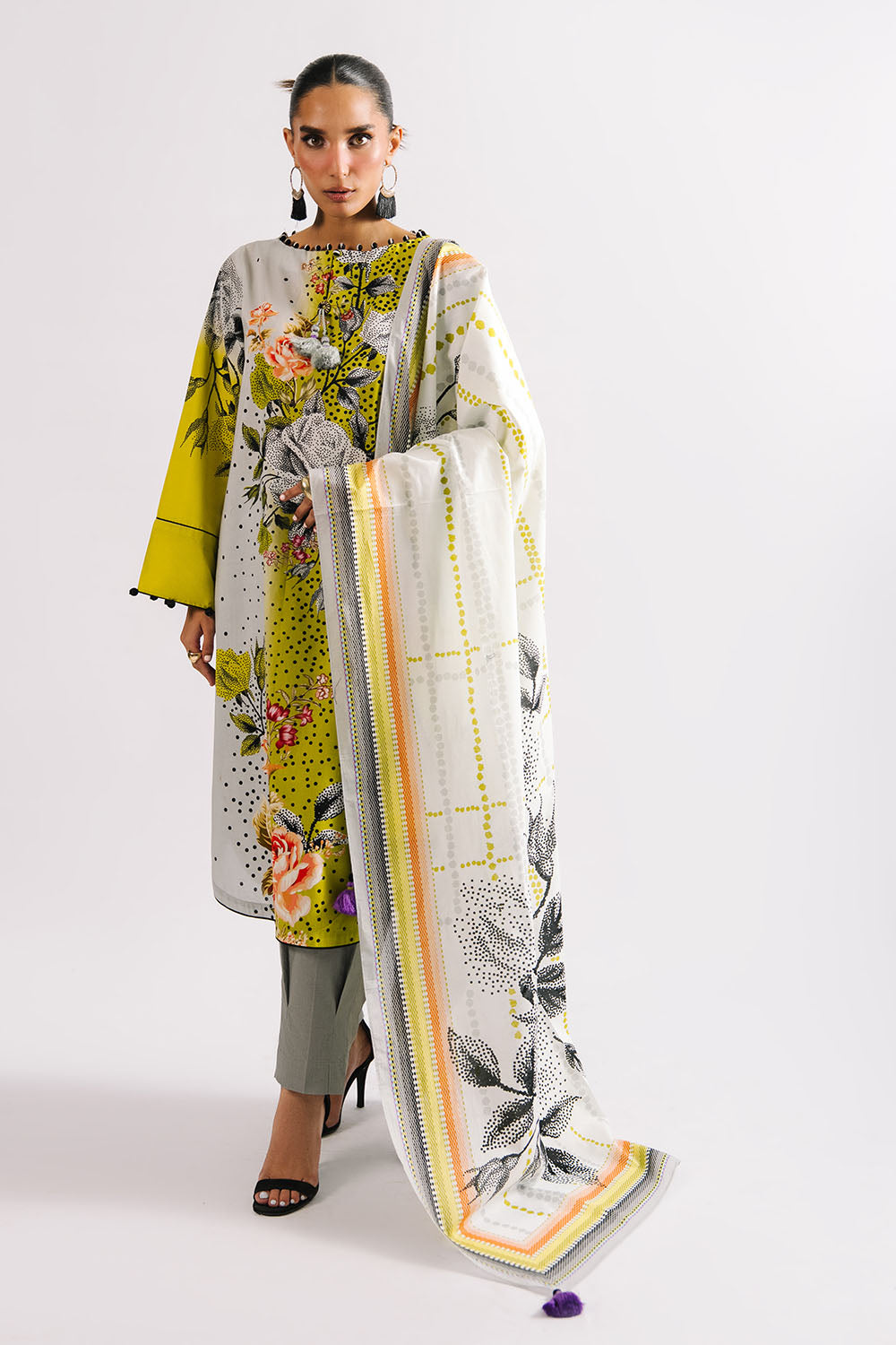 Agha Noor 3PC Printed Lawn Suit with Dupatta