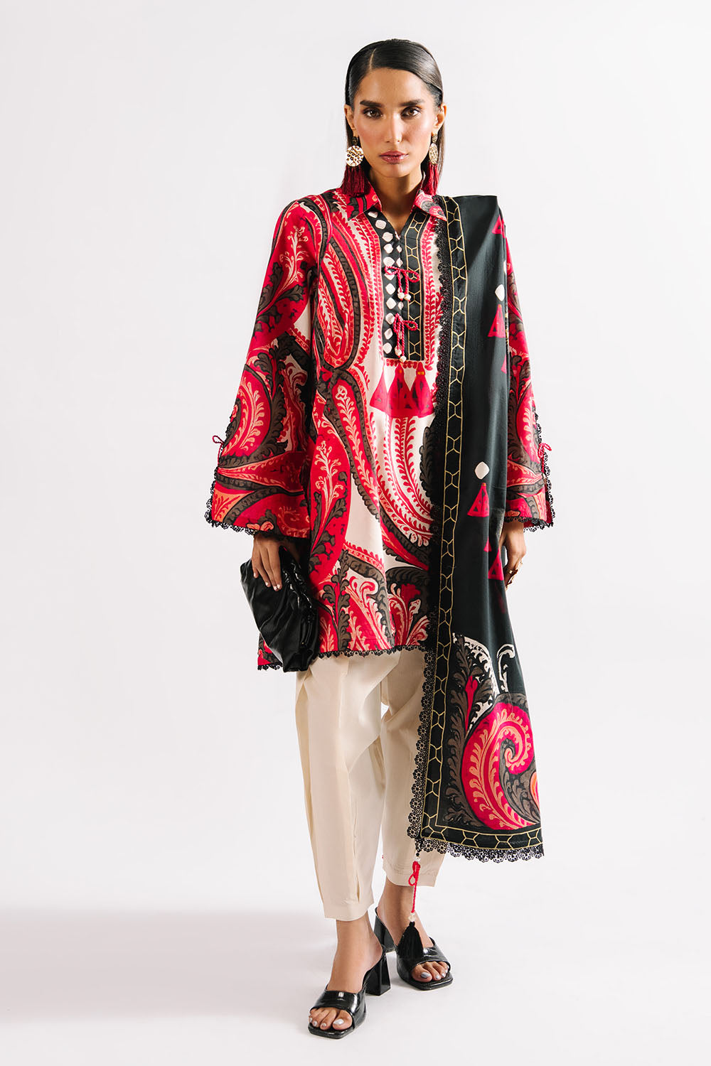 Agha Noor 3PC Printed Lawn Suit with Dupatta