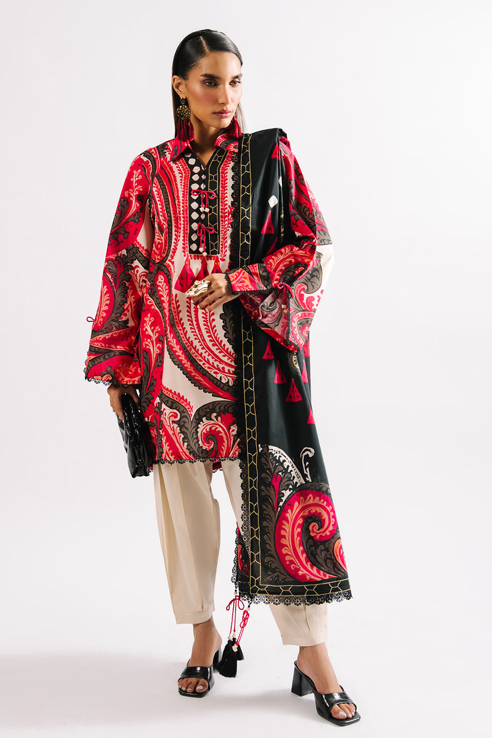 Agha Noor 3PC Printed Lawn Suit with Dupatta