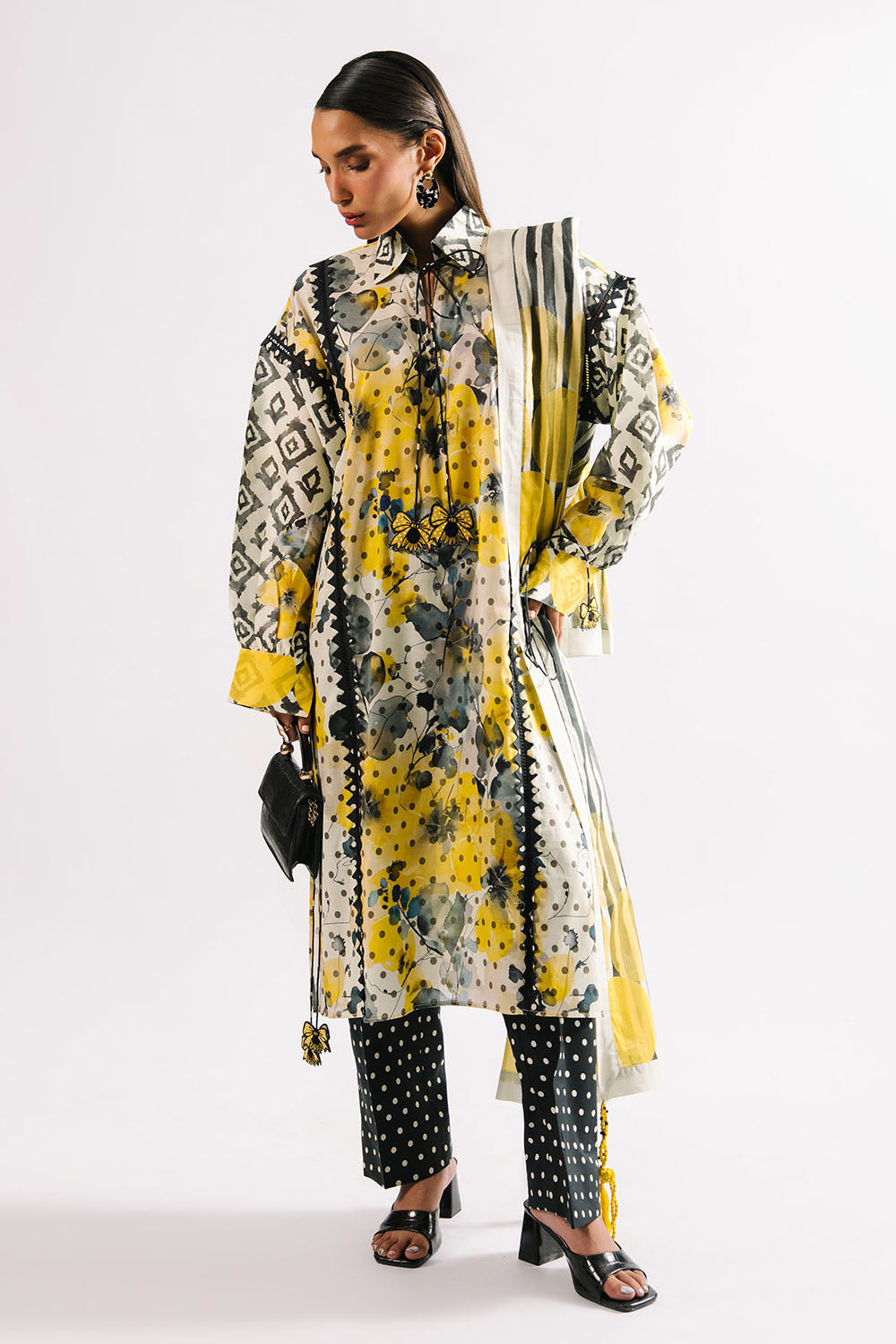 Agha Noor 3PC Printed Lawn Suit with Dupatta