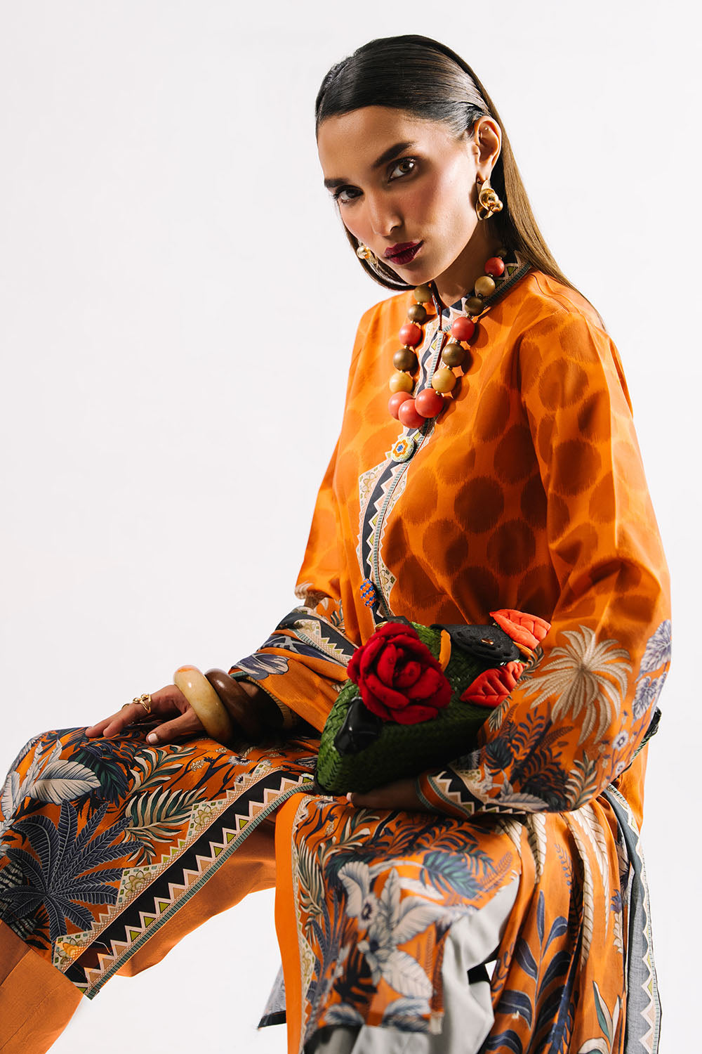 Agha Noor 3PC Printed Lawn Suit with Dupatta