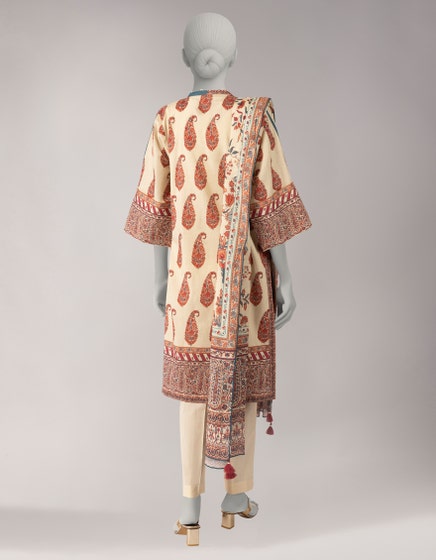 J. Unstitched Printed Lawn 3PC Suit