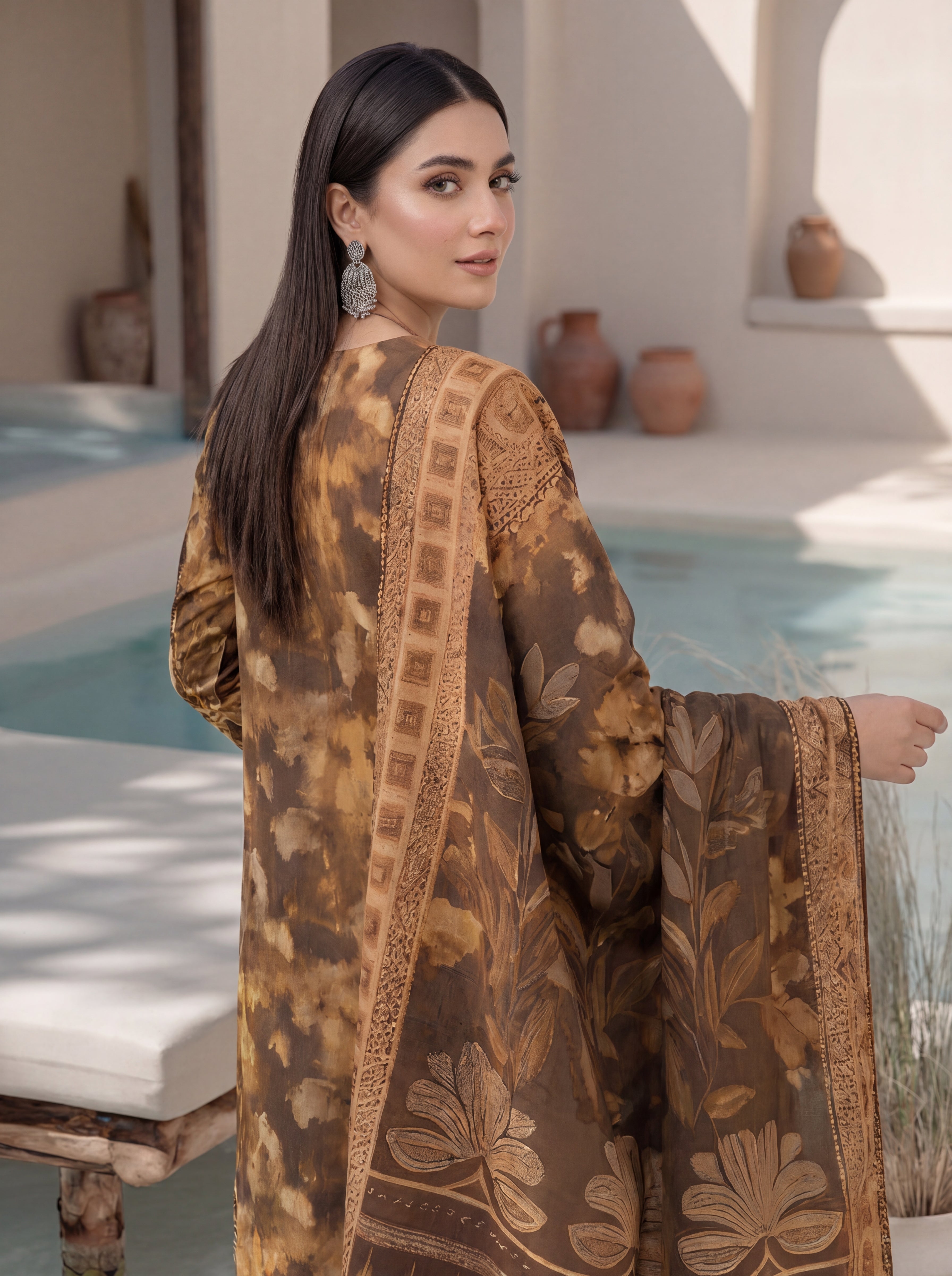 Almeerah Suhoor Stripe Premium 3-Piece Lawn Suit