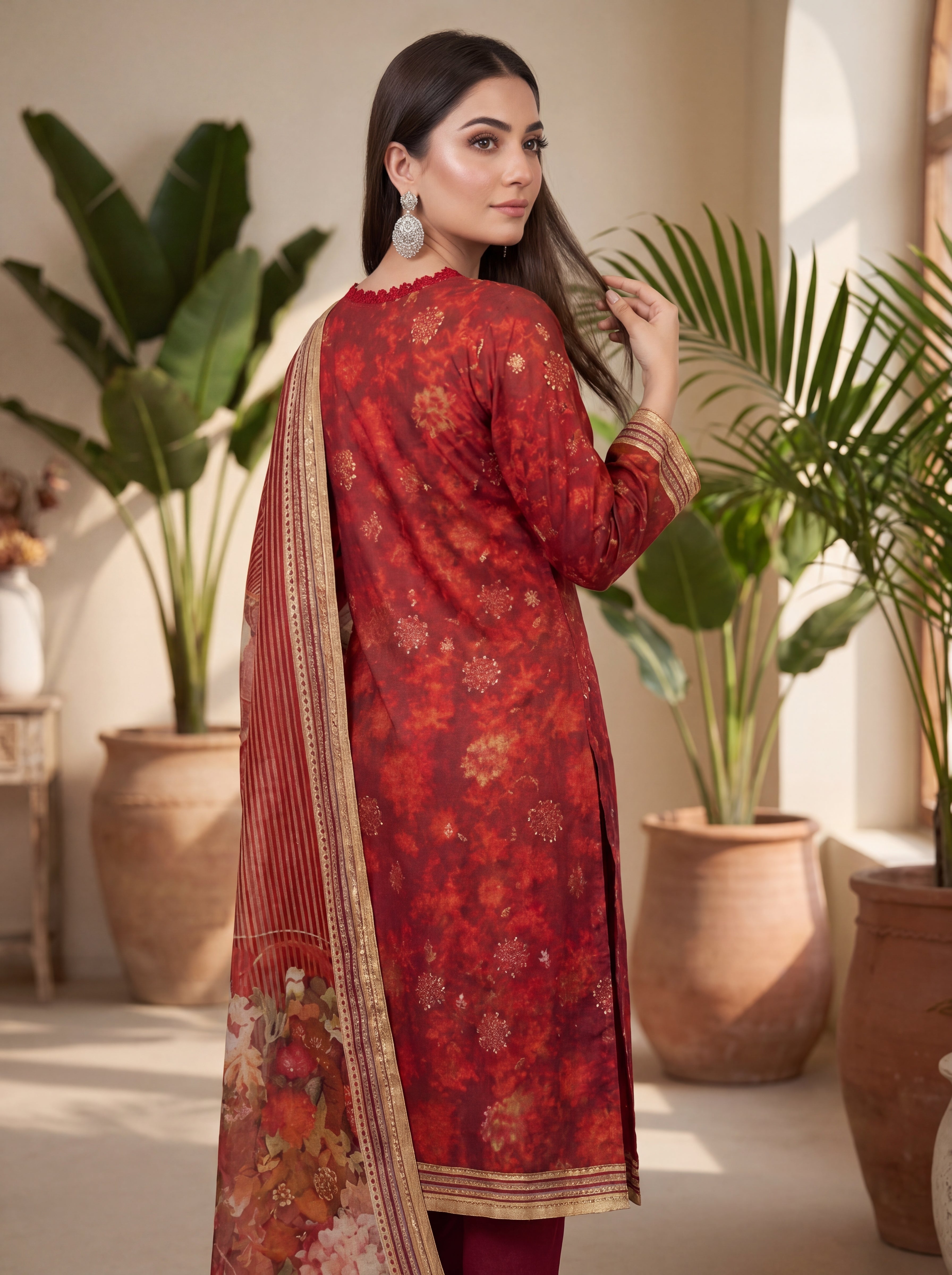 Almeerah Suhoor Stripe Premium 3-Piece Lawn Suit