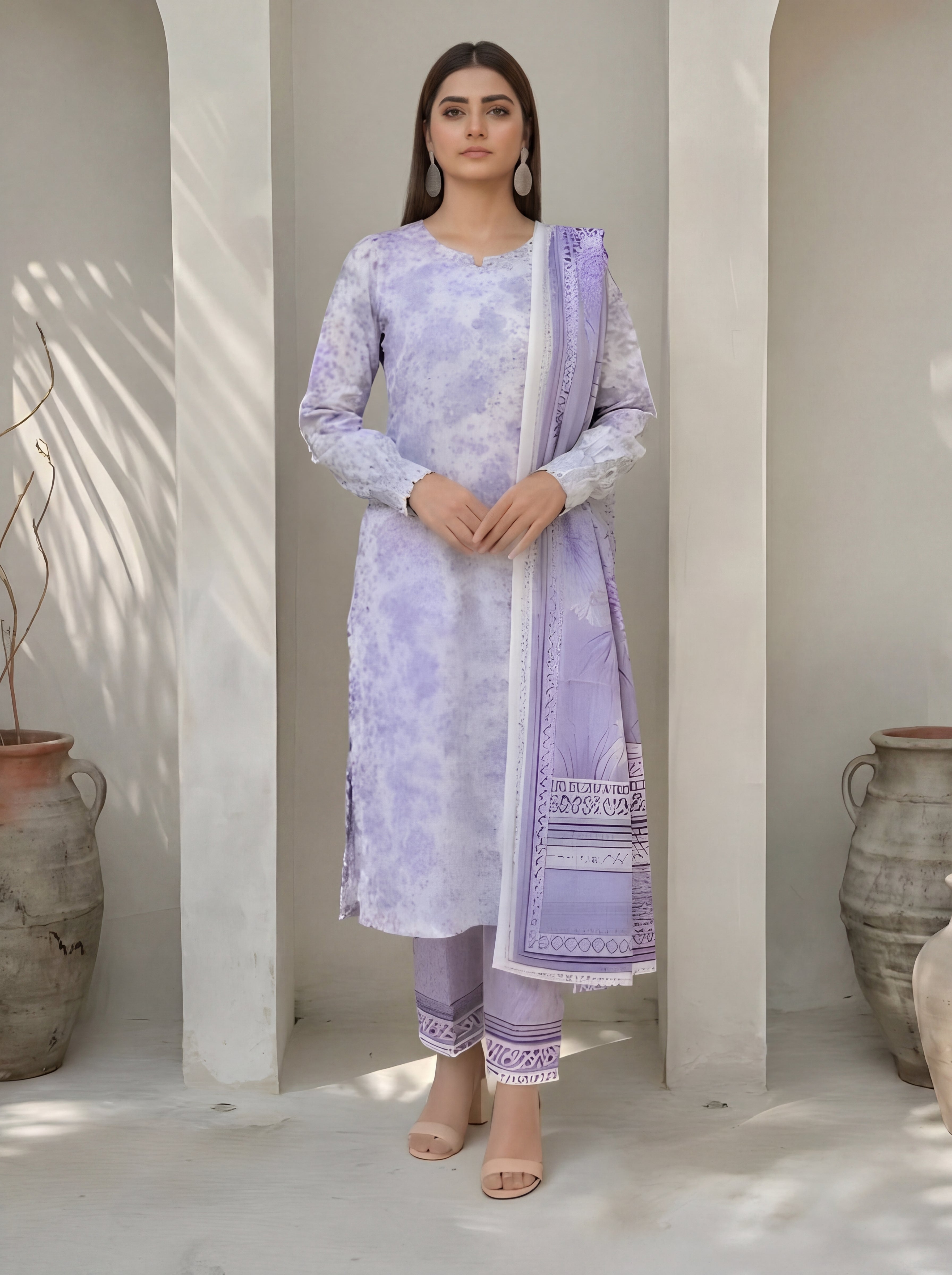 Almeerah Suhoor Stripe Premium 3-Piece Lawn Suit