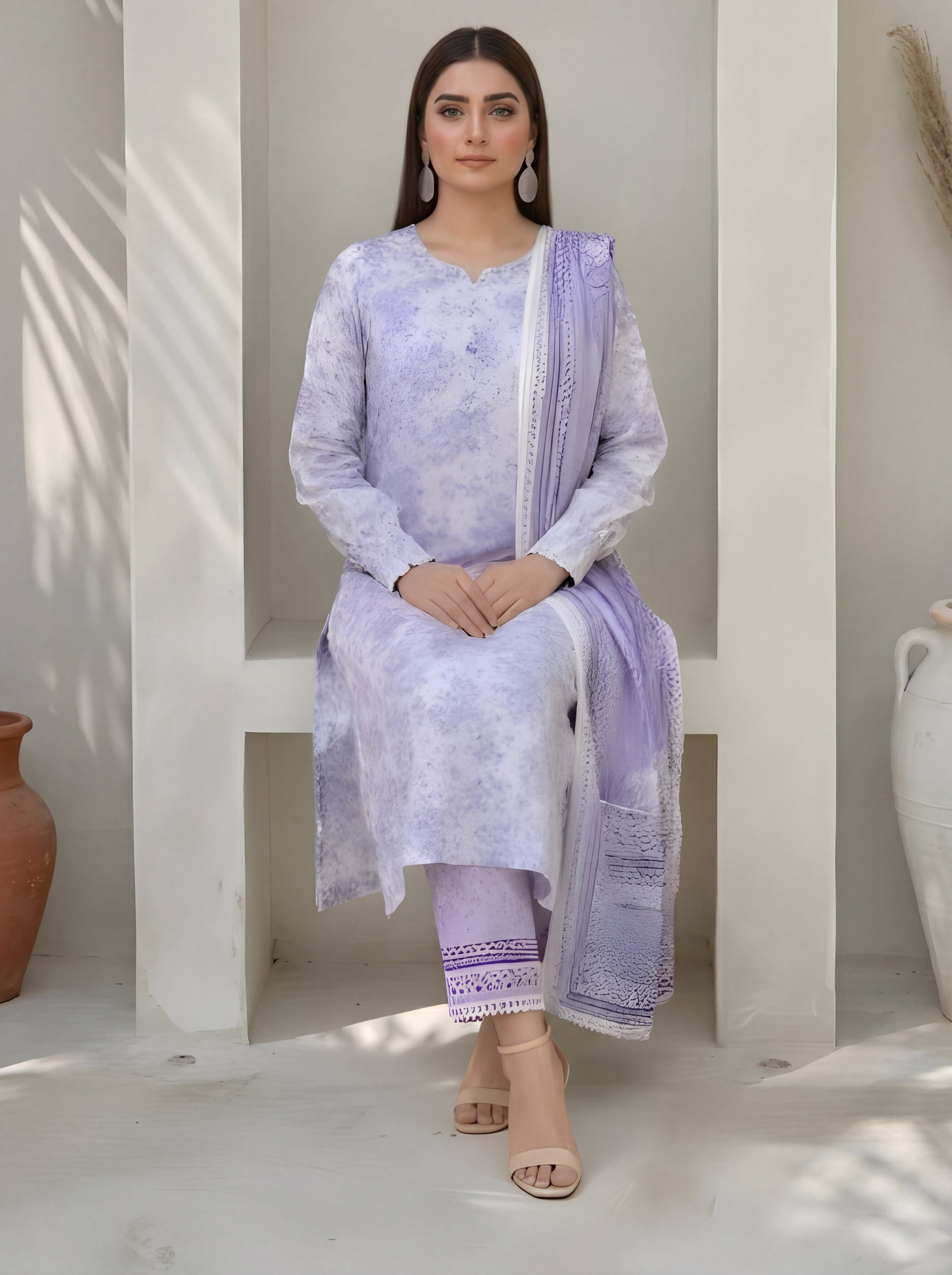 Almeerah Suhoor Stripe Premium 3-Piece Lawn Suit